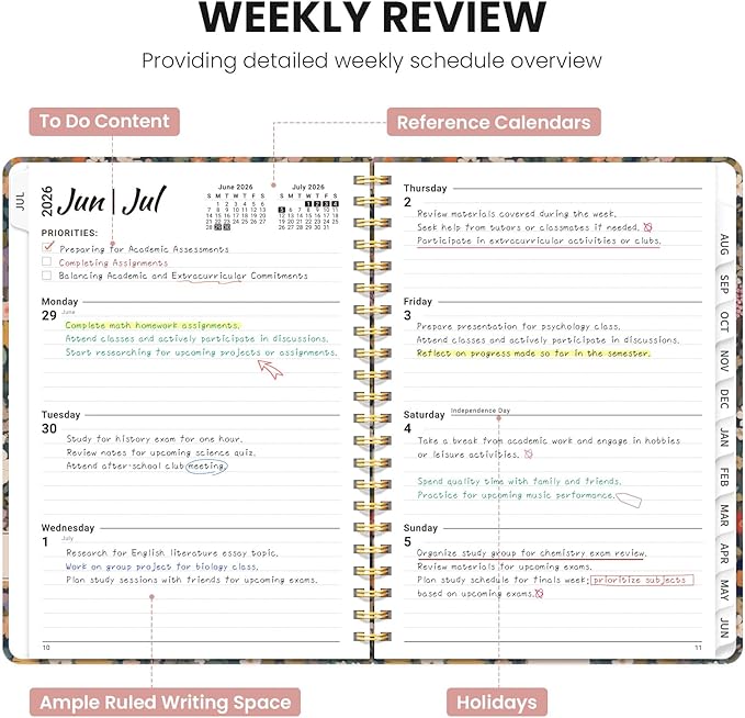 ZOTIA Planner 2026-2027 Weekly & Monthly Calendar Planner Jul 2026-Jun 2027