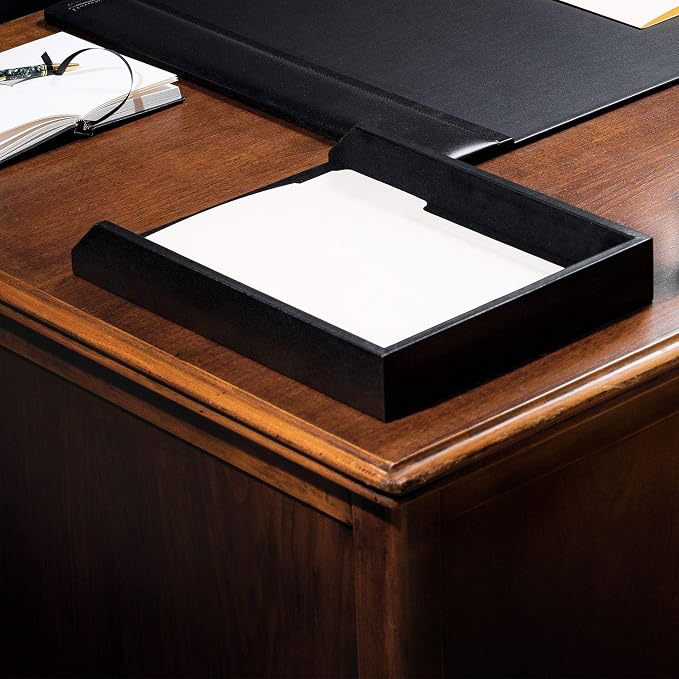 Genuine Top-Grain Black Leather 3-piece Desk Set