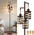 70" Industrial Floor Lamp, Stepless Dimmable Standing Lamp with 3 Bulbs, Farmhouse Corner Standing Tree Lamp for Living Room, Tall Lamps for Bedroom, Office, Study Room, Dining Room