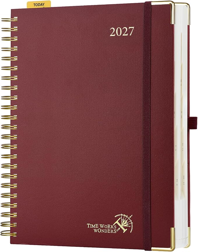 POPRUN 2027 Daily Planner One Page Per Day, Large 8.5" x 12" Calendar Book