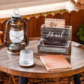 Farmhouse Mail Organizer Countertop Letter Sorter Caddy 2 Tier Rustic Mail Tray Wooden Mail Holder File Organizer Bill Paper Folder Office Desk Accessories Rustic Office Supplies Home Decor