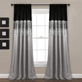 Lush Decor Night Sky Window Curtain Panel, Single, 42" W x 95" L, Black & Gray - Sequin Curtains - Sparkle & Color Block Design - Modern Glam Decor - Long Curtains For Bedroom & Living Room
