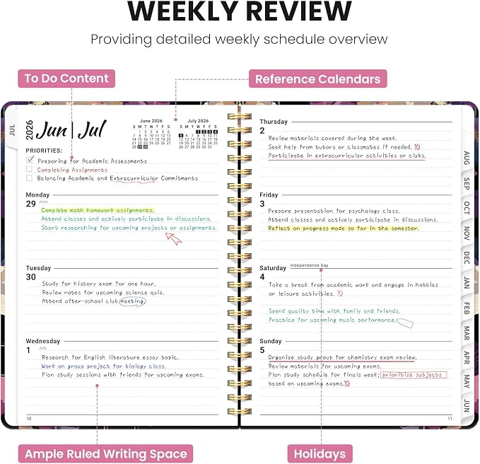 ZOTIA Planner 2026-2027 Weekly & Monthly Calendar Planner Jul 2026-Jun 2027