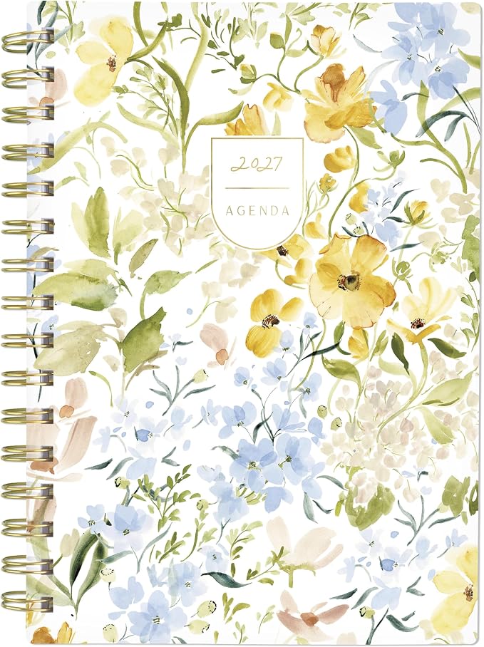 Mead Cambridge 2027 Planner, Weekly & Monthly, 5.5" x 8.5", Leah Bisch, Floral Rain (LB56-200-27)