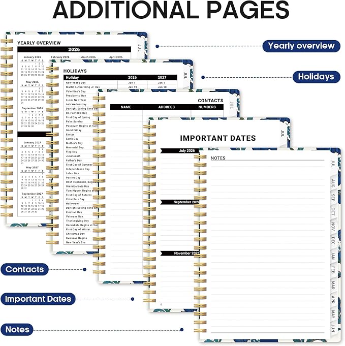 Academic Planner 2026-2027, Jul 2026-Jun 2027 Monthly & Weekly Planner