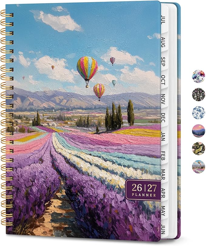 ZOTIA Academic Planner 2026-2027, Monthly & Weekly Jul 2026-Jun 2027 | Aero Petaline, 6.3" x 8.5" Calendar Planner for Women, Hardcover Pretty Organizer for Women, School Office Home Supplies