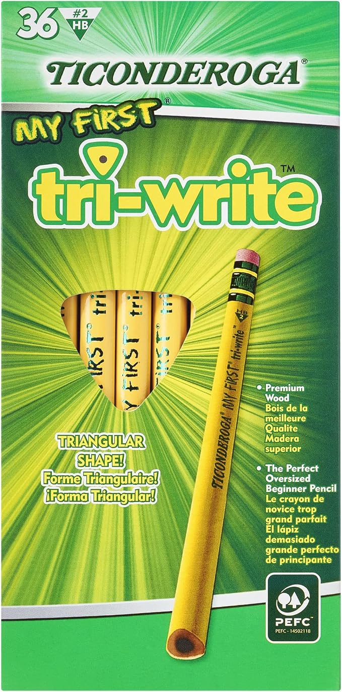 Ticonderoga My First Tri-Write Wood-Cased Pencils (36 Count) Golf Wood-Cased Pencils (72 Count)