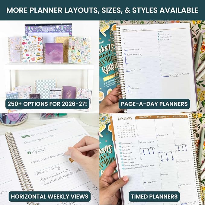 bloom daily planners 2026-2027 Hardcover Academic Year Goal & Vision Planner (July 2026 - July 2027) - 13 Months Weekly & Monthly Agenda Organizer - 7.5" x 9" - Good Things Are Coming