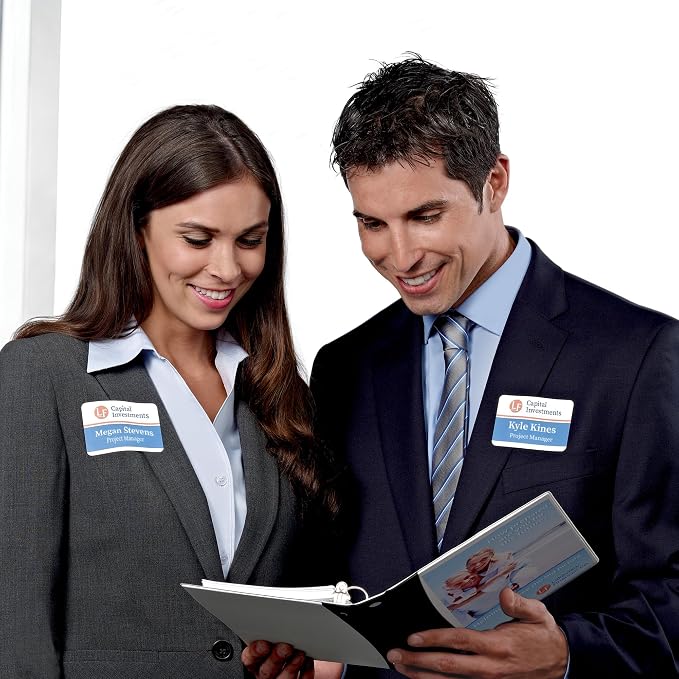 Avery® Flexible Printable Name Tag Stickers, 2-1/3" x 3-3/8", Matte White, Removable Adhesive, Laser & Inkjet Compatible, 80 Name Badges Total, Great for Networking, Events, and More (25395)