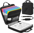 MoKo Zipper Binder, 2 Inch 3 O Ring, 5 Tab File Folders, 500 Sheets, Black | Water-repellent 900D Oxford with five file pockets, two mesh pockets, a handle and padded shoulder strap.