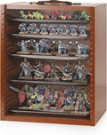 Miniature Carrying Case, Wooden Display Case for Action Figures, Brown | Miniature Storage, Miniature Display Case, Miniatures Transport Case, Display Shelf for Collectibles & Mini Figures