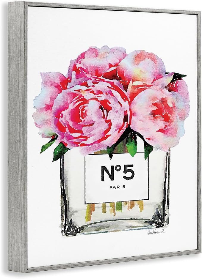 Glam Paris Vase with Peony, 24 x 30 Inch Framed Giclée Print | Stupell Industries · By Amanda Greenwood · Ready to hang once unboxed · Elegant gift for any room · Made in USA