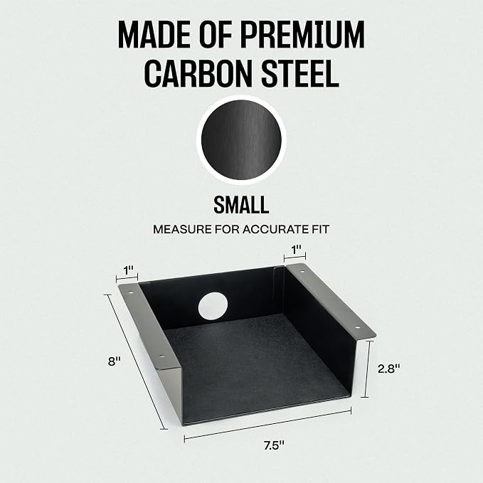 COREMINDED Under Desk Storage Shelf - Carbon Steel Under Desk Tray with Cable Management, Mountable Add-On Shelf for Table & Office Desks (7.5" x 8" x 2.8")