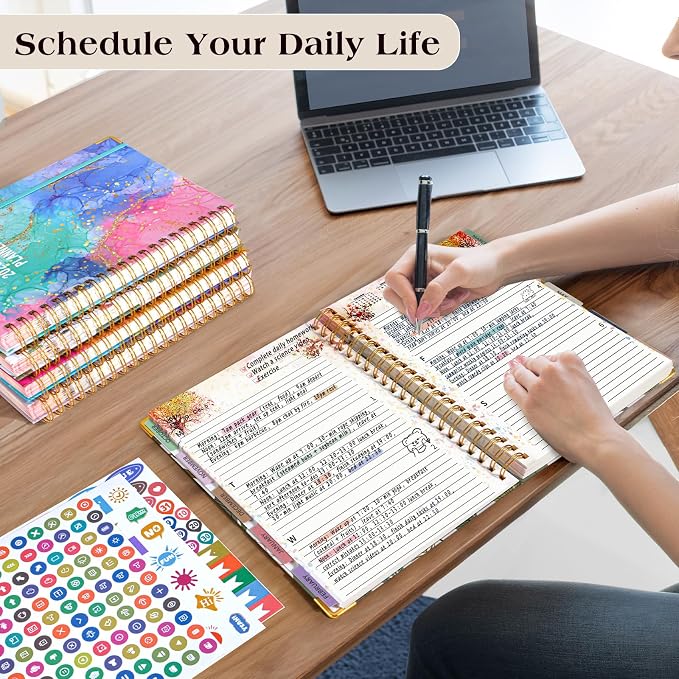 Academic Planner 2026-2027, 18 Months Weekly and Monthly Daily Planner from July 2026 - December 2027, 8.5" x 11" A4 Large Hardcover Agenda Organizer Book with Tabs, Spiral Yearly Calendar Planners for School Work Home, Colorful Botanicals