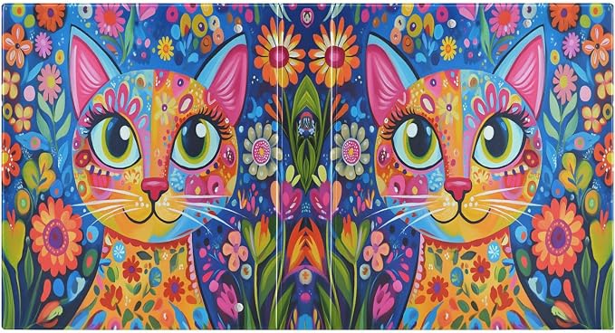 3 Ring Binder Colorful Cat Whimsical Style 1.5" Round Ring Binders View Binder with 200 Sheet for Kids School Supplies Women Men Office, 1 Pack