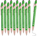 STREADVE Personalized Custom Pens 10 Engraved Writing Pen with Name Logo, Customized Promotional Items Stylus Pen Gifts for Men Women Realtor Nurse Wedding Business, Green