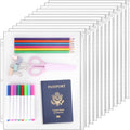 Antner 12 Pack Letter Size Binder Pockets 3 Holes Zipper Binder Folders for 3-Ring Binder, Clear PVC Loose Leaf Bag Binder Pouch Insert Pages Sheet Protectors Waterproof Document Filling Storage Bags