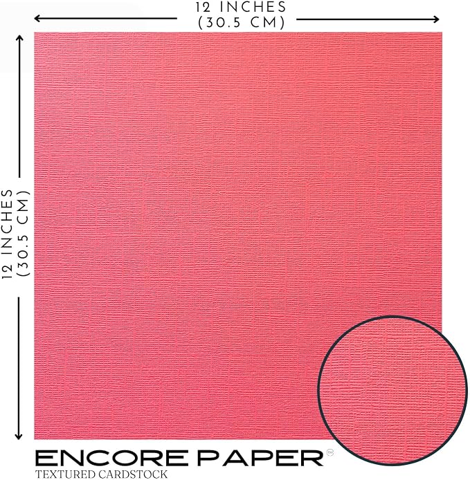 Pink Grapefruit—12x12 Textured Cardstock | 80lb Textured Pink Scrapbook Paper | Premium Cardstock for Cricut Cutting | 25 Sheets