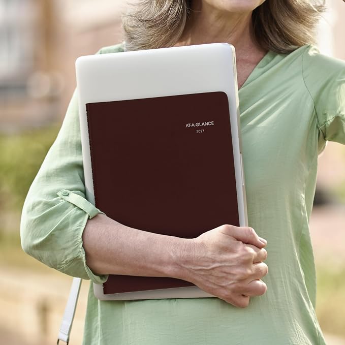 AT-A-GLANCE 2027 Appointment Book Planner, Weekly, 8" x 11", Quarter-Hourly, DayMinder, Burgundy (G5201427)