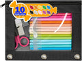 Forvencer Pencil Pouch for 3 Ring Binder, Large Pencil Case Pouch Binder | 3 Reinforced Grommets, Pen Bag, Clear Window Pencil Case, Binder Accessories, Matte Black
