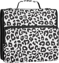 Black and White Leopard Print 3 Ring Binder Bag 1.5 inch Binder Organizer with Zipper Shoulder Strap 500 Sheet Documents Storage for School Office