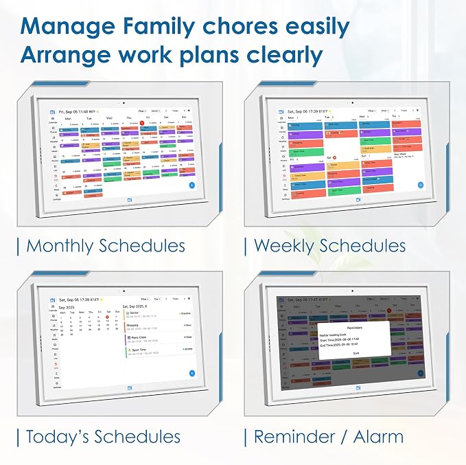 15.6" Digital Wall Calendar No Monthly Fee Family Hub Touchscreen