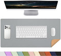 AFIING Cork Desk Mat, Dark Grey, 35.4" x 17",Desk pad Protector | Dual-Sided Cork & PU Leather, Large Mouse Pad, Non-Slip & Waterproof