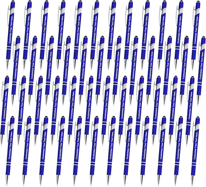 Qingxily Custom Pens Bulk - Up to 300 Personalized Stylus Ballpoint Pens With Free Engraving - Customized With Your Name, Text, Message for Business, Graduation, Anniversaries - Colorful 48 Pcs