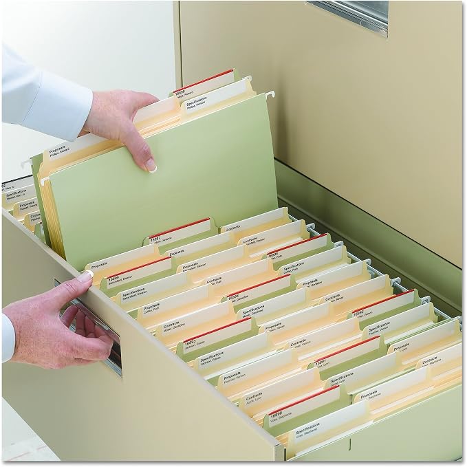 Smead SuperTab® Fastener File Folder, 2 Fasteners, Oversized 1/3-Cut Tab, Guide Height, Legal Size, Manila, 50 Per Box (19535)| (Pack of 5)