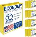Samsill 1.5 Inch 3 Ring Binders, Economy Round Ring, Clear View Cover, 325 Sheet Capacity - for School, Home, Office - Yellow, 12 Pack