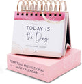 Pink Motivational Desk Flip Calendar with 366 Daily Affirmations for Women | Inspirational Perpetual Desk Calendar, Positive Affirmations & Quotes, Girl Boss Pink Office Decor, Reflection Prompts