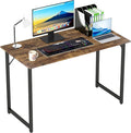PayLessHere | 47 Inch Computer Desk | Brown | Sturdy Office Desk | Metal Frame, Adjustable Feet | Water-Resistant, Scratchproof Surface | Writing Table for Home Office or Study | Pack of 1