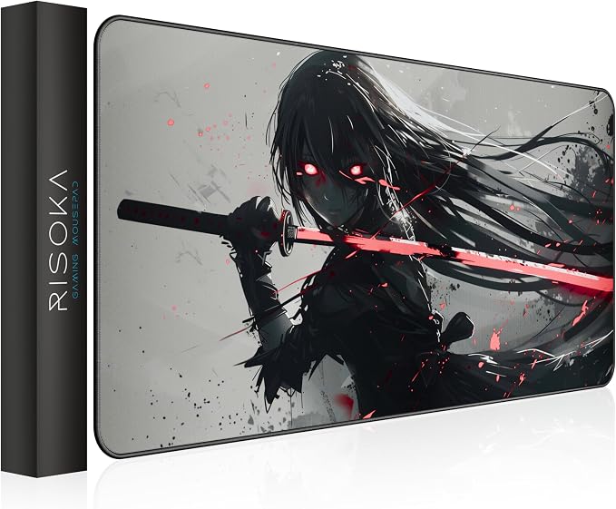 XXL Anime Gaming Mouse Pad 35.4 x 15.7 inch - Water-Resistant | Stitched Edges - Large XL Mousepad for Desk - Gamer Accessories Big Full Deskpad Mat Game Mousepads Deskmat