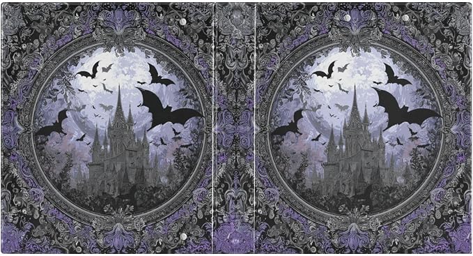 Castle Gothic Bats 3 Round Ring Binders | 1.5 Inch Binder with Clipboard, PVC Pockets, Work Organizer, Holds 200 Sheets for School Office 1 Pack