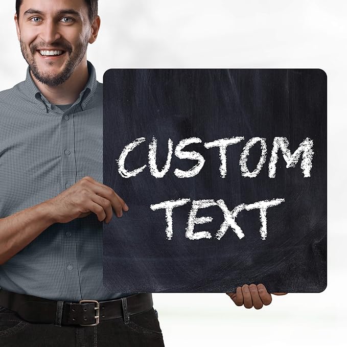 Custom Sign, Custom Street Sign, 11 Font Colors, 13 Font Styles, 4 Hole Options, 22 Sizes, 18x18 Inches, Rust Free DiBound, Fade Resistant, Made in USA by My Sign Center (Chalkboard Black)