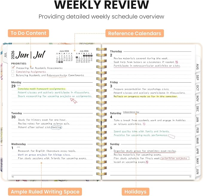 ZOTIA Planner 2026-2027, Jul 2026-Jun 2027 Weekly & Monthly Calendar