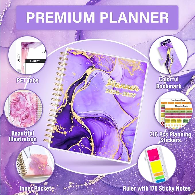 Planner 2026-2027, 18 Months Academic Daily Weekly Monthly Calendar Planner