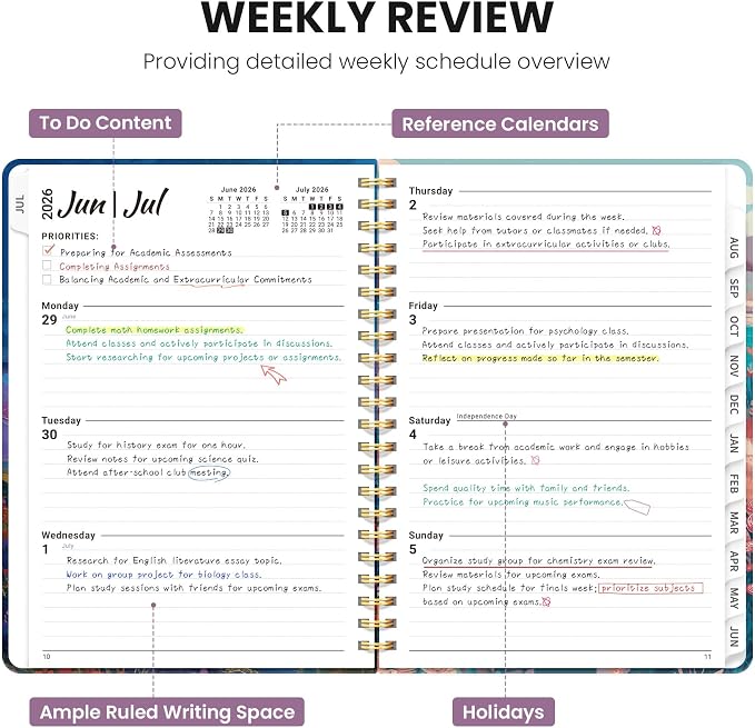 ZOTIA Planner 2026-2027, Jul 2026-Jun 2027 Weekly & Monthly Calendar