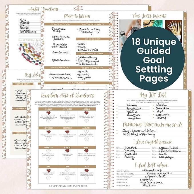 bloom daily planners 2026-2027 (8.5" x 11") Academic Year Day Planner (July 2026 - July 2027) - 13 Months Weekly & Monthly Agenda Organizer with Stickers & Tabs - Tan Leopard