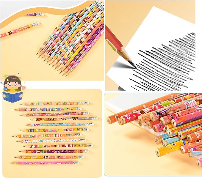 96pcs Birthday Pencils with Eraser Wood Pencils Bulk (birthday, 96)