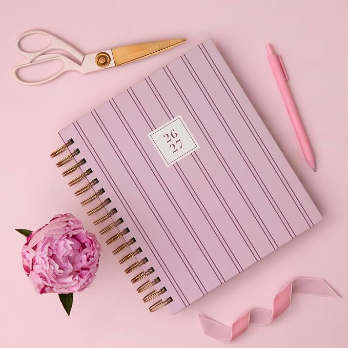 Blue Sky 2026-2027 Daily & Monthly Academic Planner, 7"x9", Laine Pink