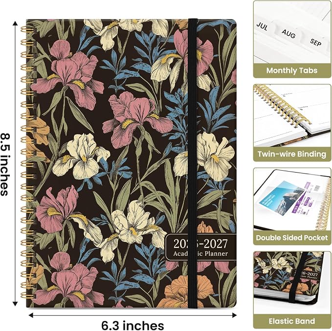 Academic Planner 2026-2027, Jul 2026-Jun 2027 Monthly & Weekly Planner