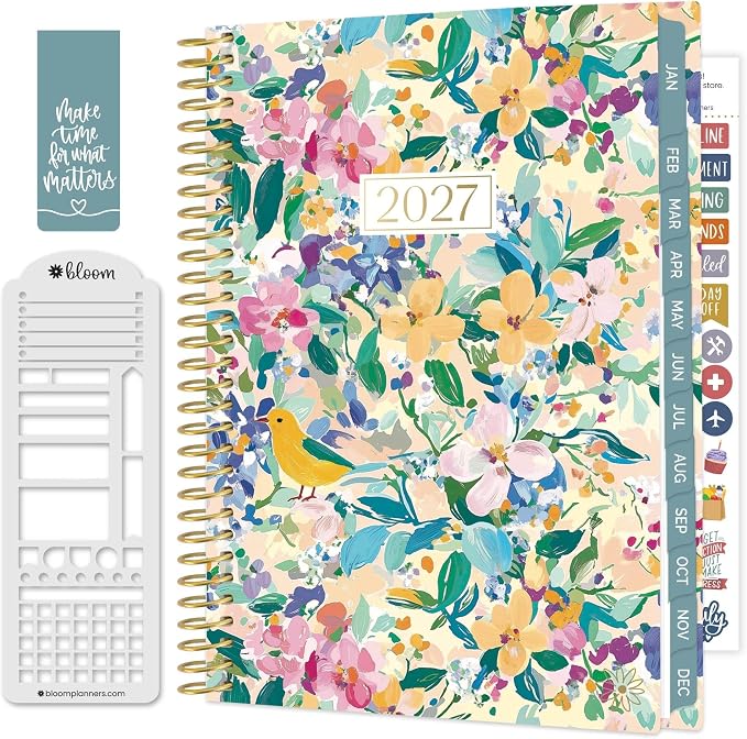 bloom daily planners 2027 Planner (January - December 2027) - Weekly & Monthly Softcover Planner for Women - Calendar Year Inspirational Agenda Book with Stickers - 5.5" x 8.25" - Morning Song