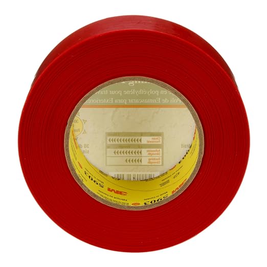3M Outdoor Masking Poly Tape 5903, Red, 1.88 in x 60 yd, 7.5 mil, 1 Roll | Exterior Water Resistant Tape