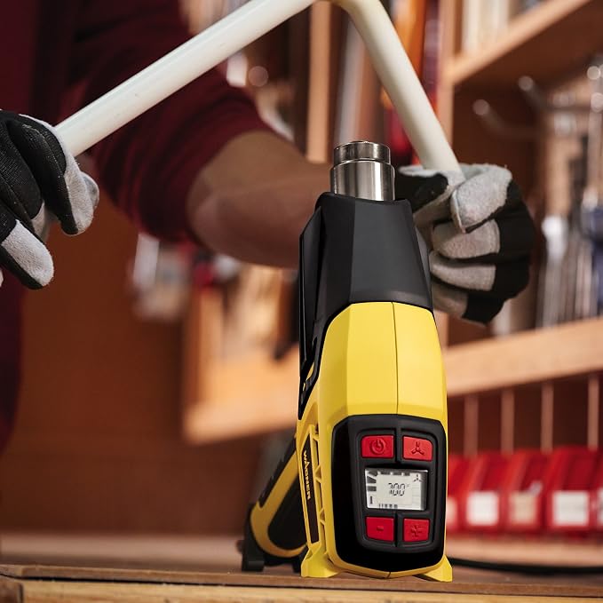 Wagner Spraytech FURNO 700 Variable-Temperature Heat Gun, 125°F to 1300°F | Digital heat gun adjusts from 125°F to 1300°F and includes two nozzles for paint, PVC and craft projects.