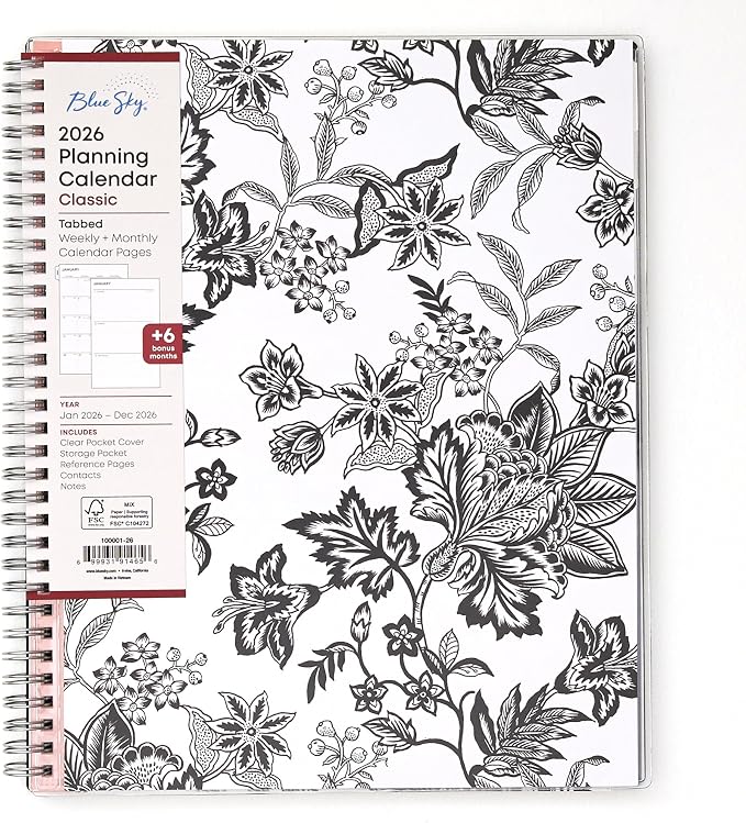 Blue Sky 2026 Weekly & Monthly Planner Calendar, 8.5"x11", Analeis