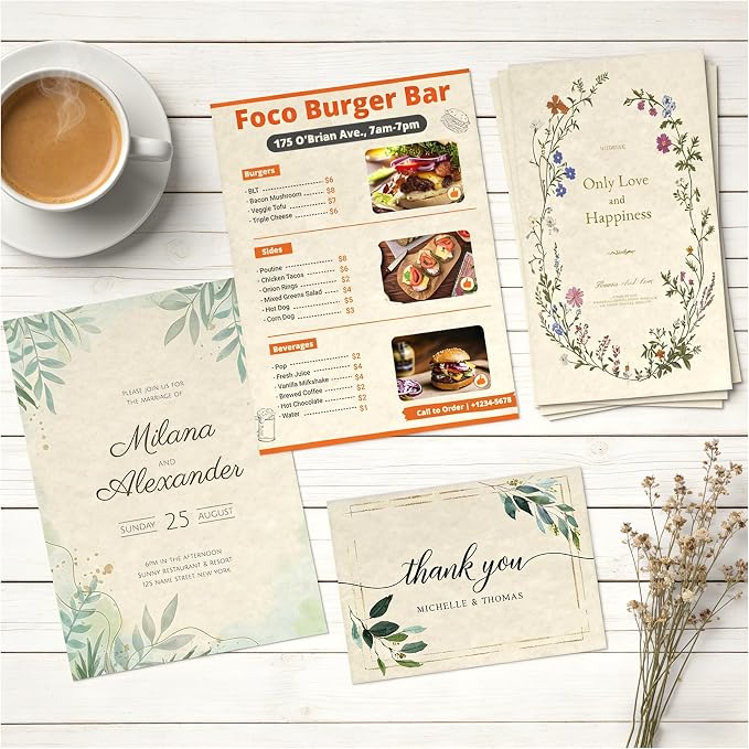 120 Sheets Parchment Cardstock, 8.5” x 11” Parchment Paper, 65lb/180 gsm Printer Paper for Certificate, Invitations, Menus, Crafts, DIY Cards | Ivory