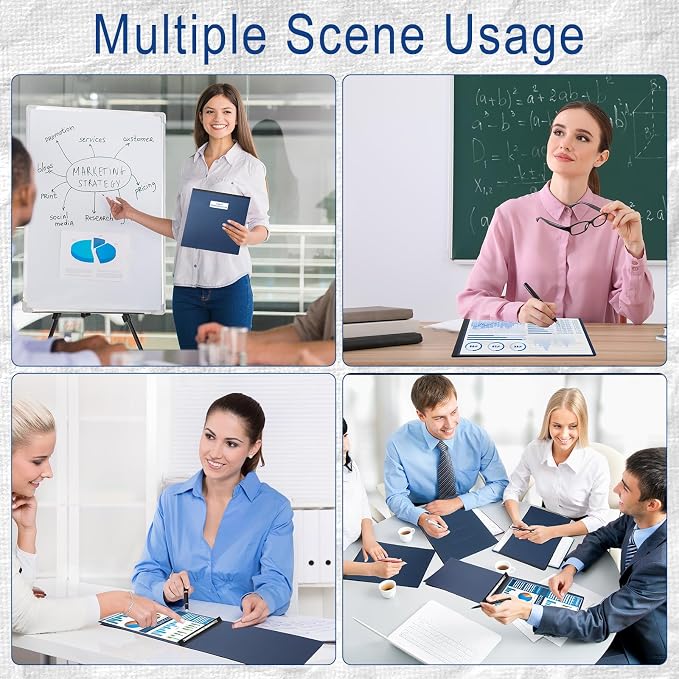 Fullhawl 10 Pcs 11x17 Inch Vertical Pressboard Report Cover, Navy Blue | Vertical Pressboard Binder Folder, With Metal Prong, 3'' Capacity, For Presentations Portfolio