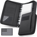 WYNEX Tactical Notebook Padfolio 6 Ring Binder, 3.7x6.7 IN Refill Paper | S-5.5x8.5" Zip Hardcover Notebook, 45 Sheets Line Paper, 1"O-ring Water-Resistant Planner, for Office College Field Gift