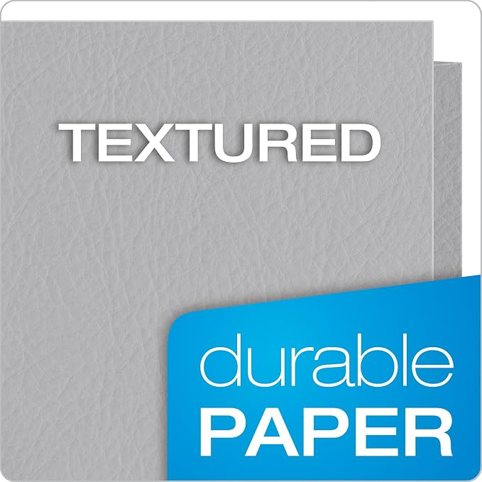 Oxford Twin-Pocket Folders,Textured Paper,Letter Size,Gray,Holds 100 Sheets,Box of 25 (57505EE),(Pack of 5)